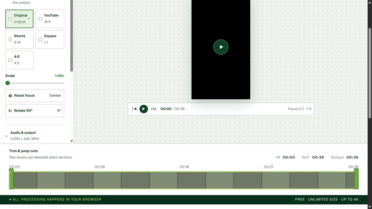 YourVideoTool 25MB compressor preset with a local test video selected